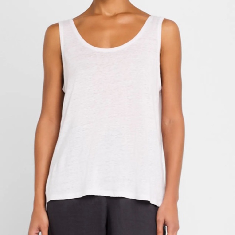 Eileen Fischer Organic Cotton Baby Rib Scoop Neck Tank Size: XL